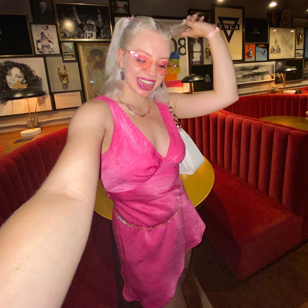 Pink Barbie-core y2k ultra mini dress